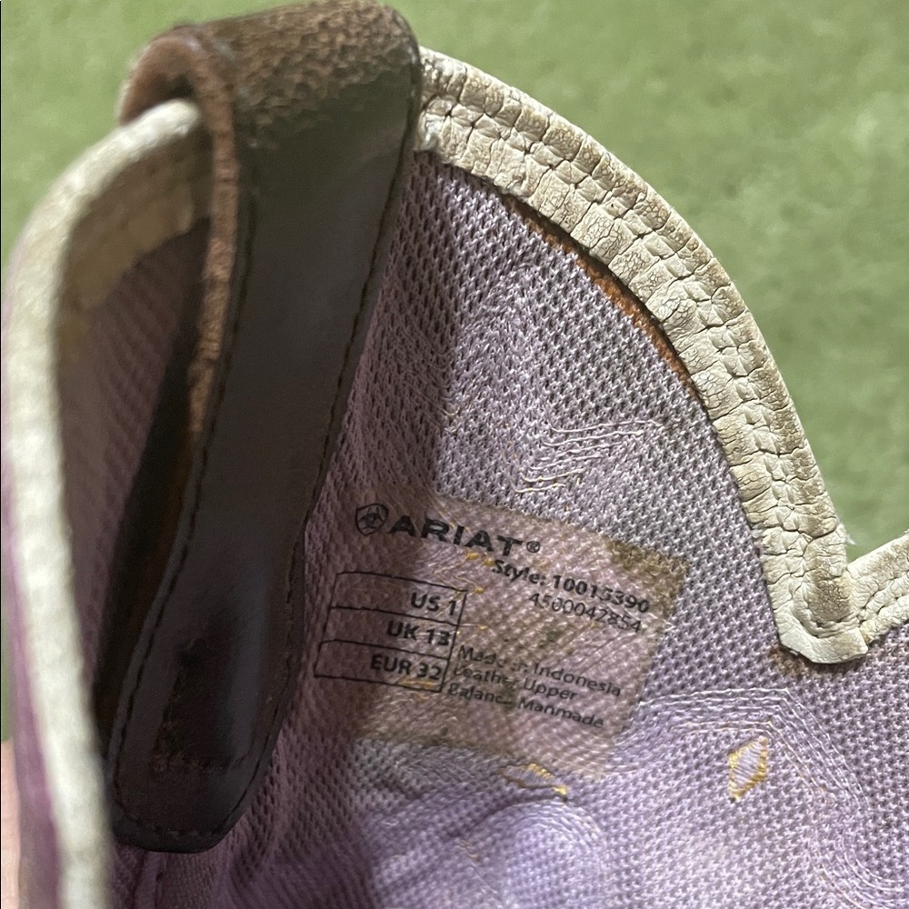 Ariat Kids Brown and Purple Boots - Picture 4 of 5